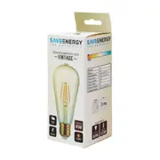 LÂMPADA LED DE FILAMENTO AMB 4W ST64 E27 127/220V LUZ AMARELA SAVE ENERGY - HANBAR - Foto 2