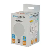 LÂMPADA DE FILAMENTO MILKY 5W G80 E27 127 220V LUZ AMARELA SAVE ENERGY - BRANCO - Foto 2