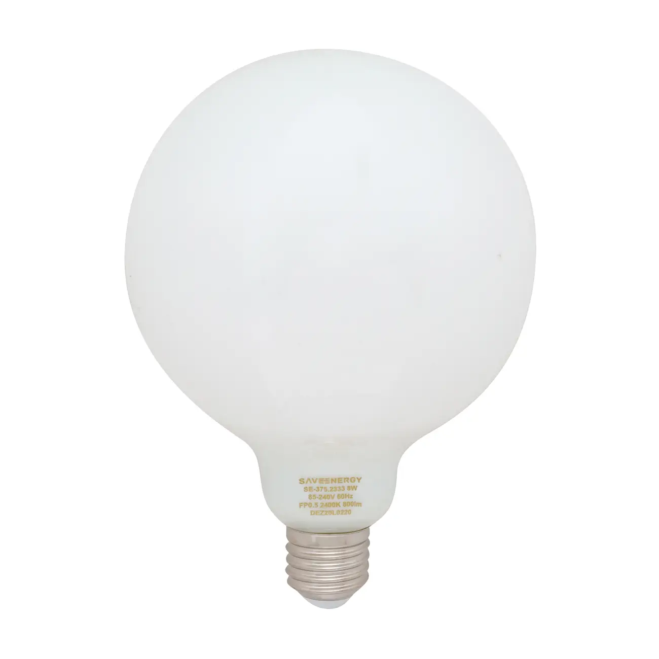 LÂMPADA DE FILAMENTO MILKY 8W G125 E27 127 220V LUZ AMARELA SAVE ENERGY - BRANCO - Foto 1