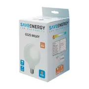 LÂMPADA DE FILAMENTO MILKY 8W G125 E27 127 220V LUZ AMARELA SAVE ENERGY - BRANCO - Foto 2