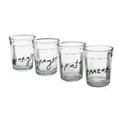 COPO APERITIVO 45 ML COM 4 MANUSCRITO - INCOLOR/PRETO - Foto 1