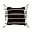PRETO/NATURAL - ALMOFADA 50 CM X 50 CM BOHO FRINGE