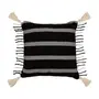 ALMOFADA 50 CM X 50 CM BOHO FRINGE - PRETO/NATURAL - Foto 1