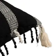 ALMOFADA 50 CM X 50 CM BOHO FRINGE - PRETO/NATURAL - Foto 3