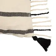 ALMOFADA 50 CM X 50 CM BOHO FRINGE - NATURAL/PRETO - Foto 2