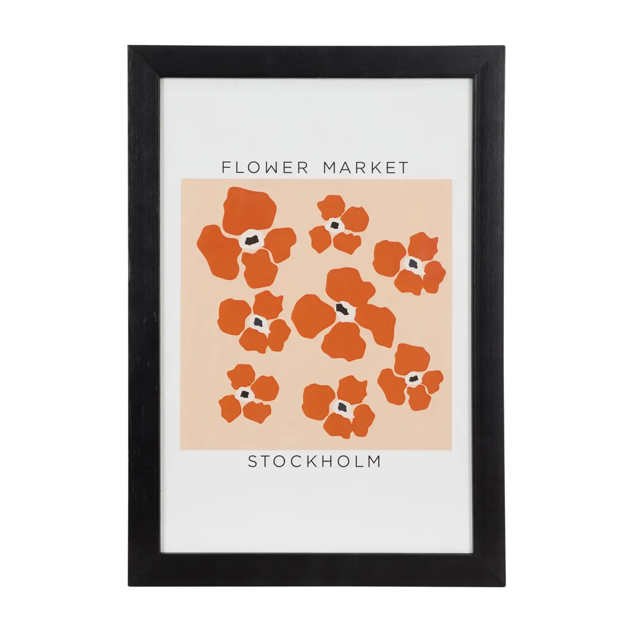 QUADRO FLOWER MARKET STOCKHOLM 23 CM X 33 CM - PRETO/MULTICOR - Foto 1