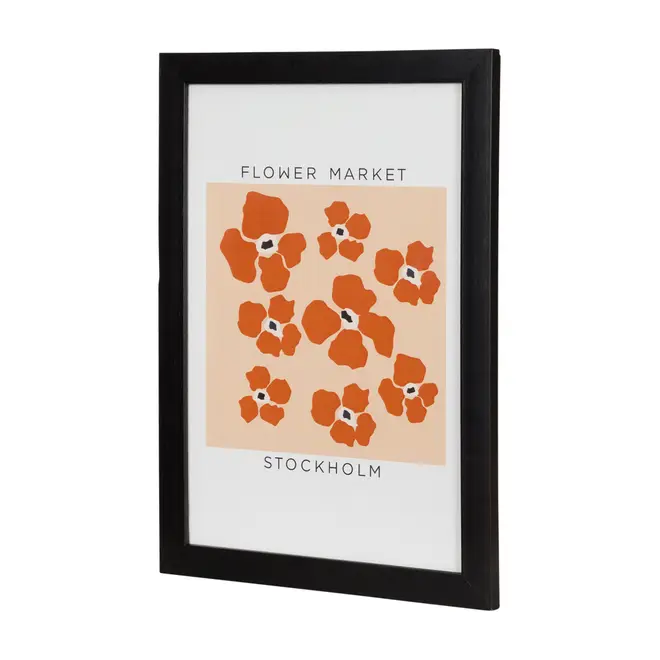 QUADRO FLOWER MARKET STOCKHOLM 23 CM X 33 CM - PRETO/MULTICOR - Foto 2