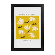 QUADRO 23 CM X 33 CM FLOWER MARKET LONDON - PRETO/MULTICOR - Foto 1
