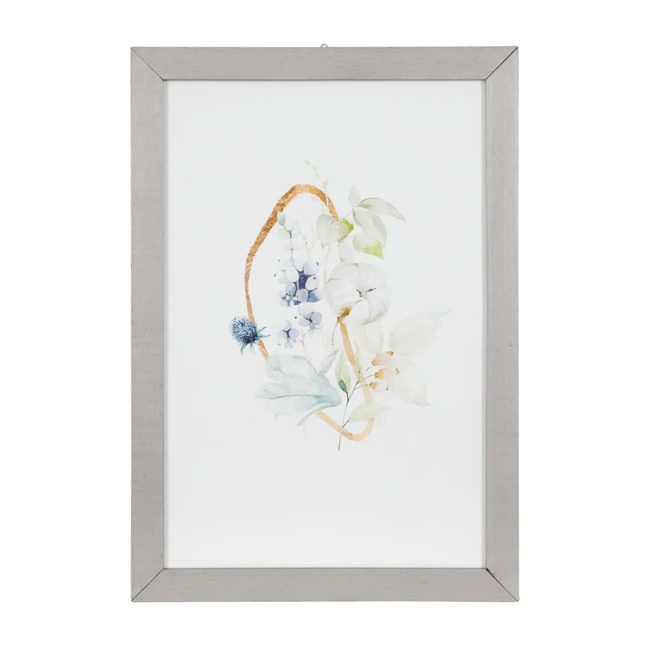 QUADRO BLUE FLOWERS I 23 CM X 33 CM - CINZA PROVENCE/MULTICOR - Foto 1