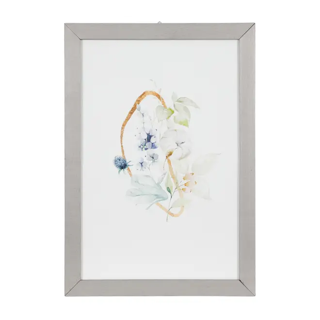 QUADRO BLUE FLOWERS I 23 CM X 33 CM - CINZA PROVENCE/MULTICOR - Foto 1