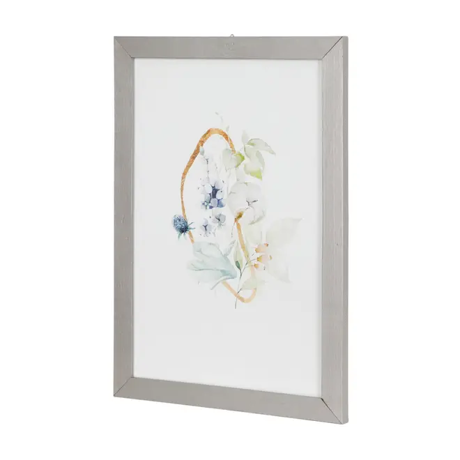 QUADRO BLUE FLOWERS I 23 CM X 33 CM - CINZA PROVENCE/MULTICOR - Foto 2