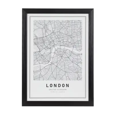 QUADRO 28 CM X 38 CM ROAD MAP LONDON