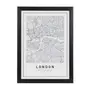 QUADRO 28 CM X 38 CM ROAD MAP LONDON - PRETO/BRANCO - Foto 1