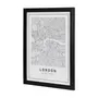 QUADRO 28 CM X 38 CM ROAD MAP LONDON - PRETO/BRANCO - Foto 2