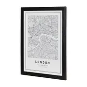 QUADRO 28 CM X 38 CM ROAD MAP LONDON - PRETO/BRANCO - Foto 2