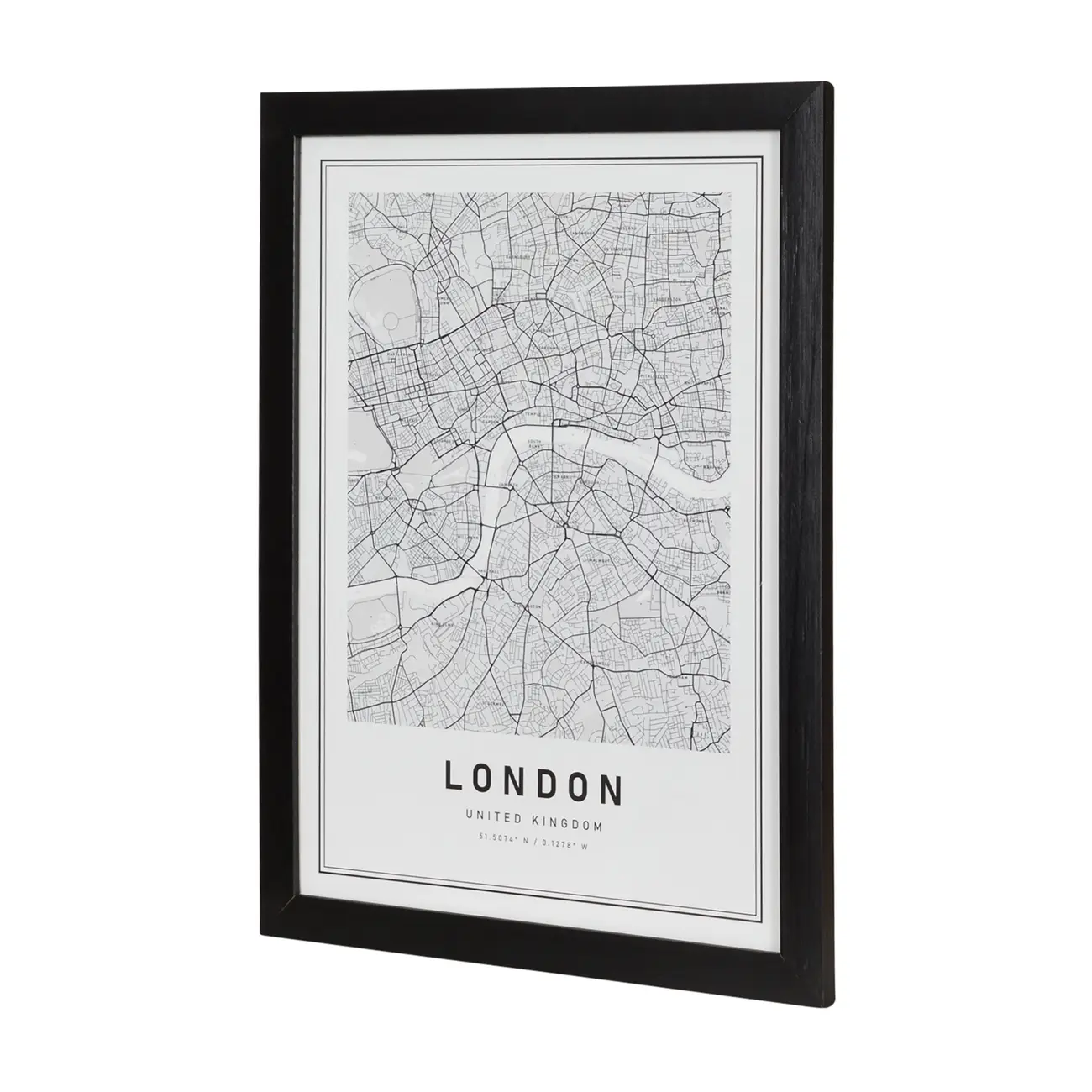 QUADRO 28 CM X 38 CM ROAD MAP LONDON - PRETO/BRANCO - Foto 2