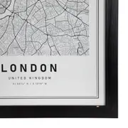QUADRO 28 CM X 38 CM ROAD MAP LONDON - PRETO/BRANCO - Foto 3