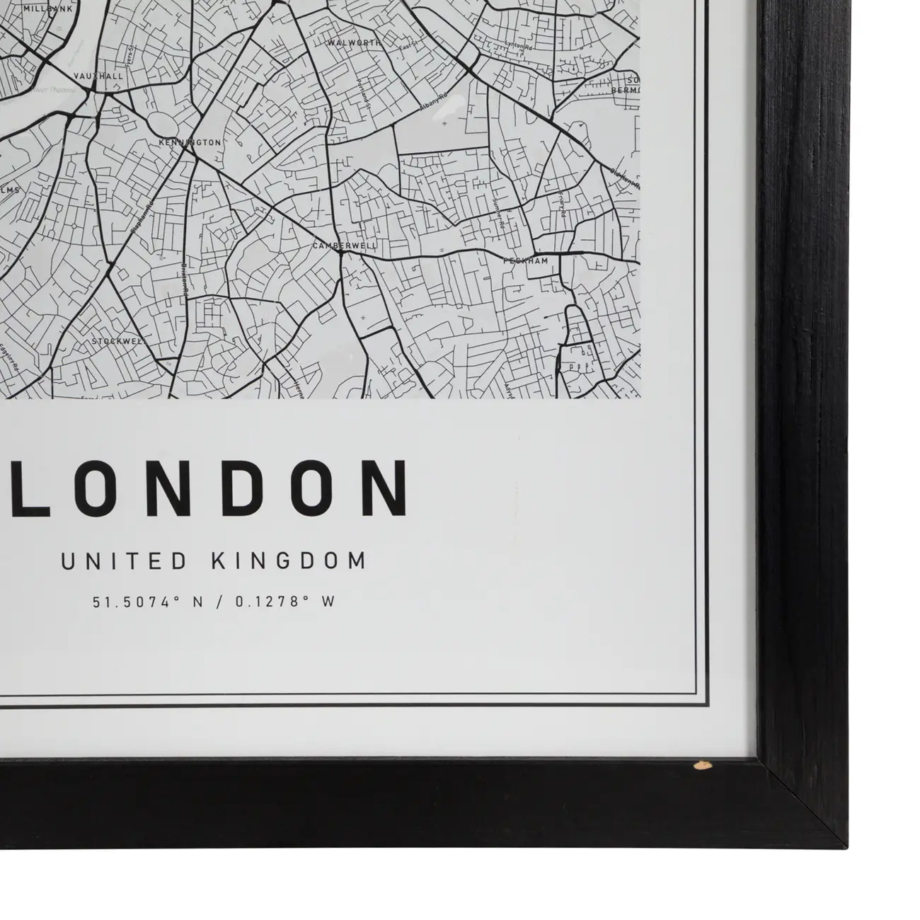 QUADRO 28 CM X 38 CM ROAD MAP LONDON - PRETO/BRANCO - Foto 3