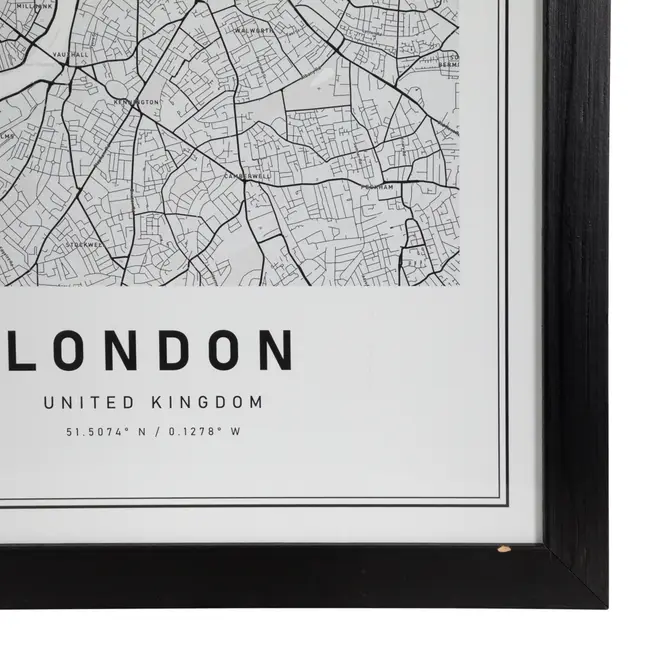 QUADRO 28 CM X 38 CM ROAD MAP LONDON - PRETO/BRANCO - Foto 3