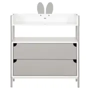 CÔMODA INFANTIL 2 GAVETAS 79 CM X 40 CM MIFFY - CINZA/BRANCO - Foto 1