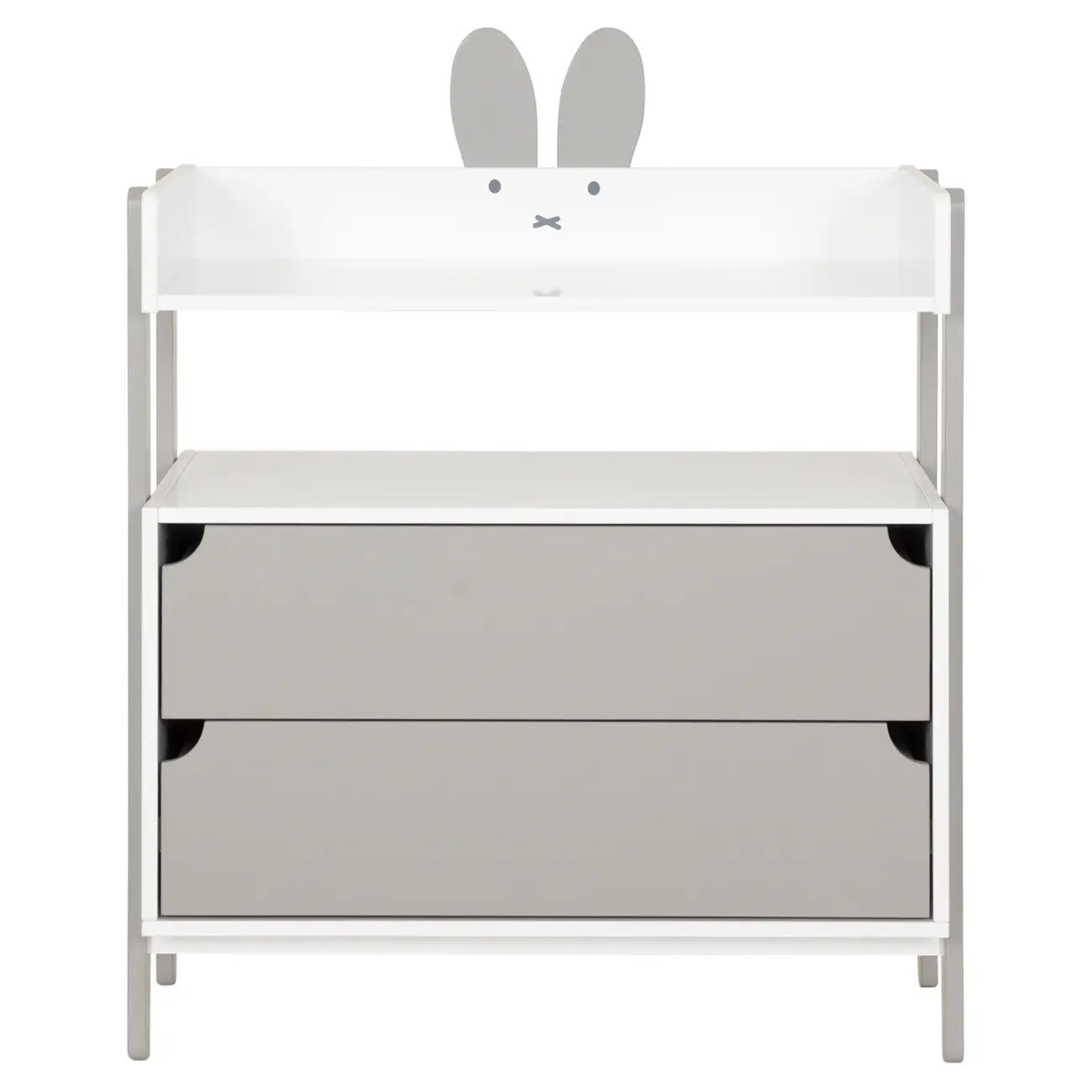 CÔMODA INFANTIL 2 GAVETAS 79 CM X 40 CM MIFFY - CINZA/BRANCO - Foto 1