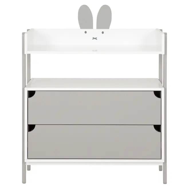 CÔMODA INFANTIL 2 GAVETAS 79 CM X 40 CM MIFFY - CINZA/BRANCO - Foto 1