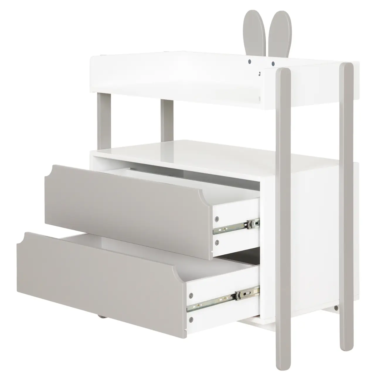 CÔMODA INFANTIL 2 GAVETAS 79 CM X 40 CM MIFFY - CINZA/BRANCO - Foto 2