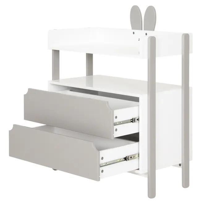 CÔMODA INFANTIL 2 GAVETAS 79 CM X 40 CM MIFFY - CINZA/BRANCO - Foto 2