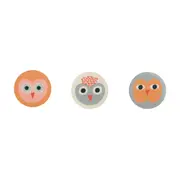 CONJUNTO COM 3 GANCHOS PARA PAREDE CORUJAS - MULTICOR - Foto 1