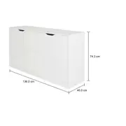BUFFET 4 PORTAS 1,36 M X 40 CM WINK - BRANCO/BRANCO - Foto 10