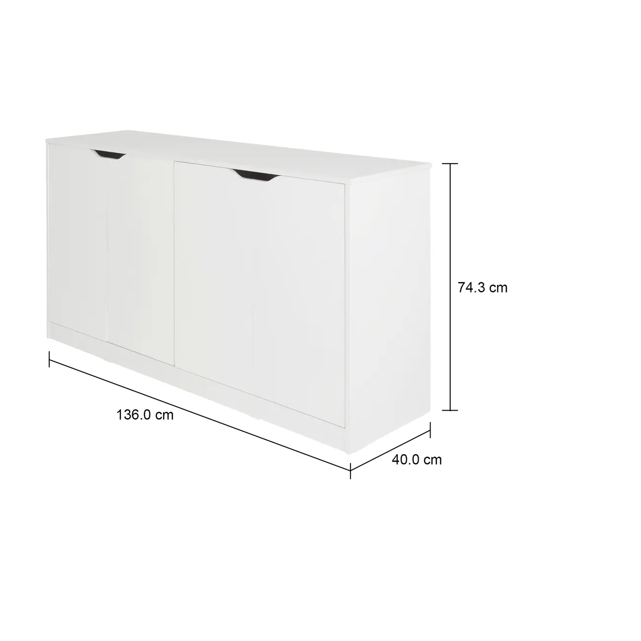 BUFFET 4 PORTAS 1,36 M X 40 CM WINK - BRANCO/BRANCO - Foto 10