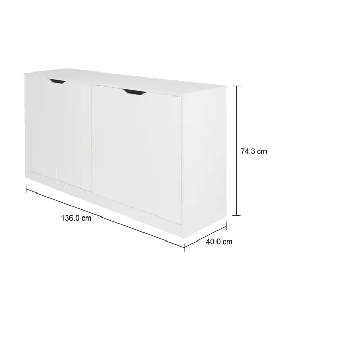BUFFET 4 PORTAS 1,36 M X 40 CM WINK - BRANCO/BRANCO - Foto 10