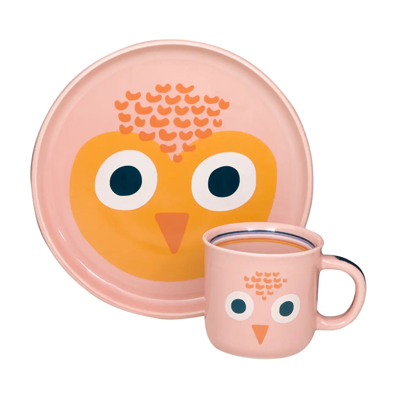 PRATO PARA SOBREMESA CORUJAS - ROSA CLARO/MULTICOR - Foto 6