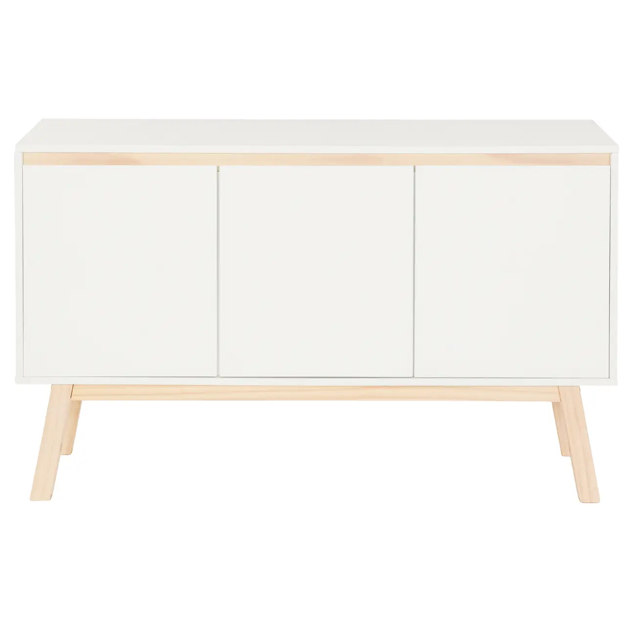 BUFFET COM 3 PORTAS 1,20 M X 39 CM PALETBOX - BRANCO/NATURAL WASHED - Foto 1