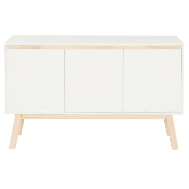BUFFET COM 3 PORTAS 1,20 M X 39 CM PALETBOX - BRANCO/NATURAL WASHED - Foto 1