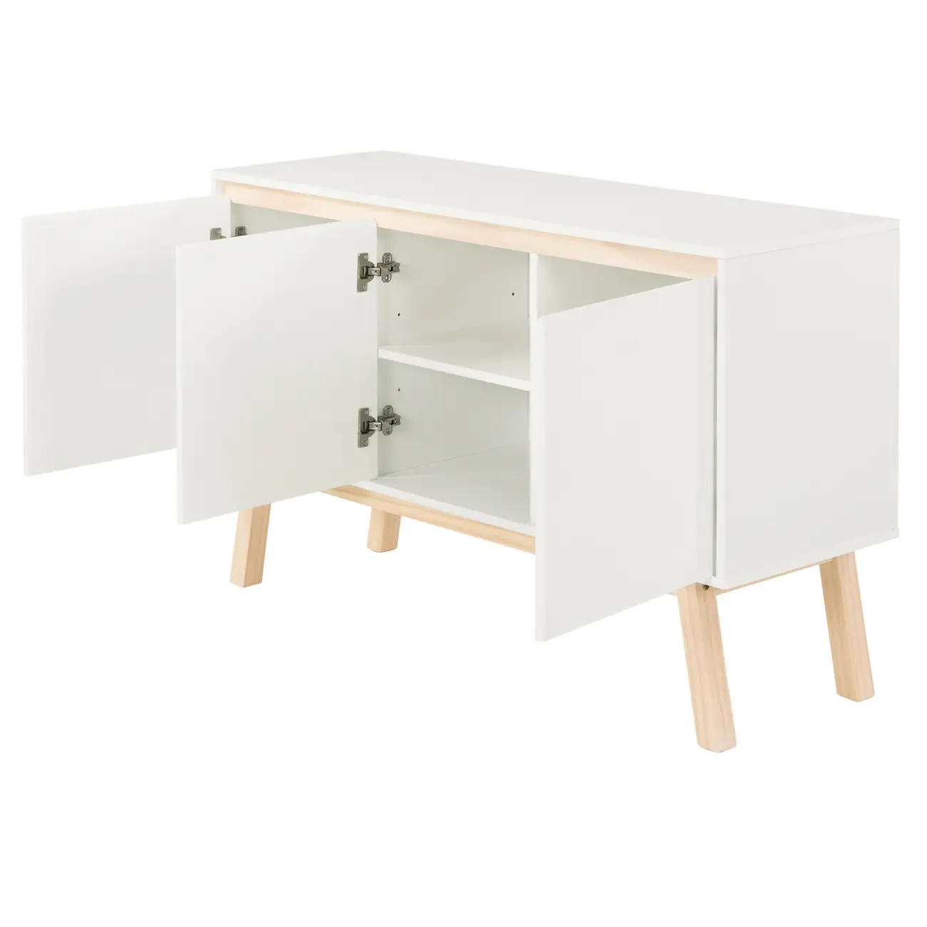 BUFFET COM 3 PORTAS 1,20 M X 39 CM PALETBOX - BRANCO/NATURAL WASHED - Foto 2
