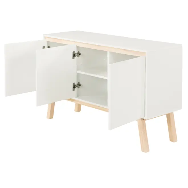 BUFFET COM 3 PORTAS 1,20 M X 39 CM PALETBOX - BRANCO/NATURAL WASHED - Foto 2