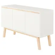 BUFFET COM 3 PORTAS 1,20 M X 39 CM PALETBOX - BRANCO/NATURAL WASHED - Foto 3