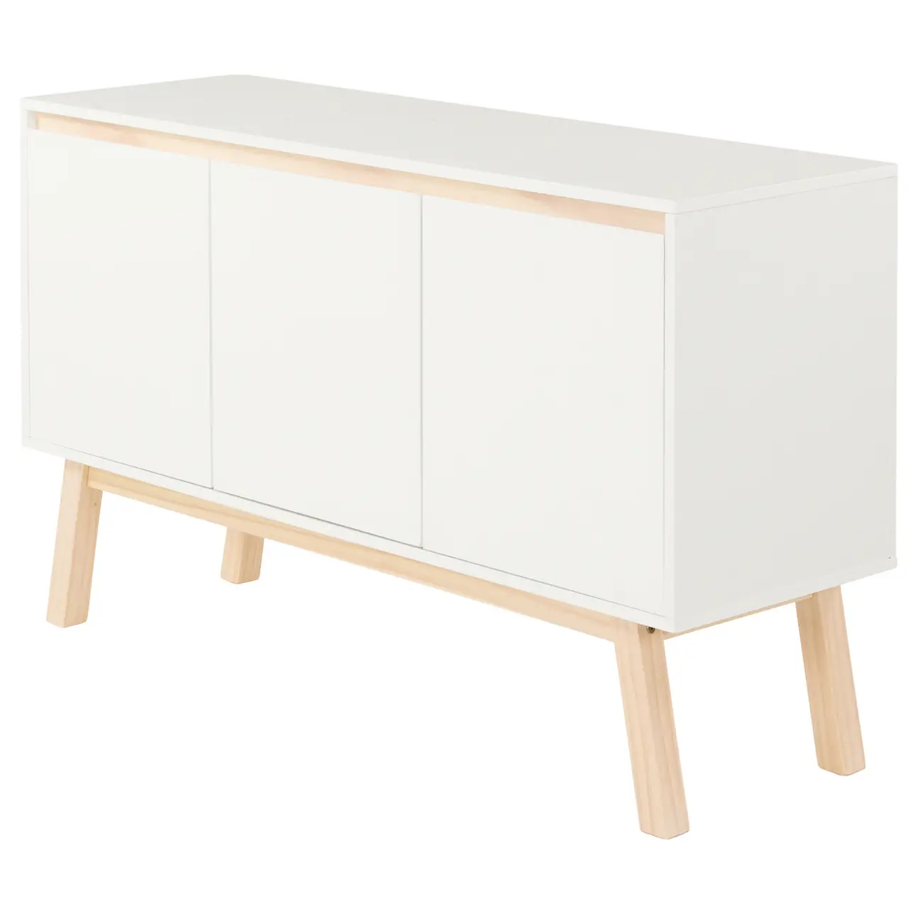 BUFFET COM 3 PORTAS 1,20 M X 39 CM PALETBOX - BRANCO/NATURAL WASHED - Foto 3