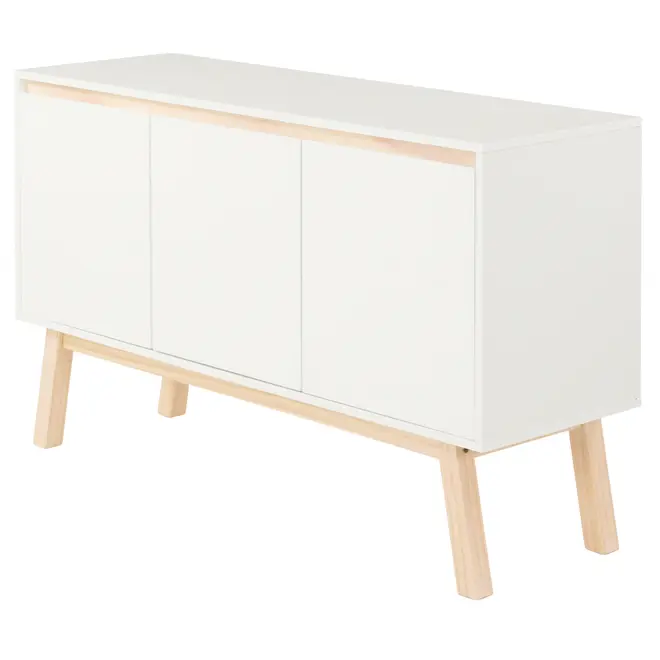 BUFFET COM 3 PORTAS 1,20 M X 39 CM PALETBOX - BRANCO/NATURAL WASHED - Foto 3