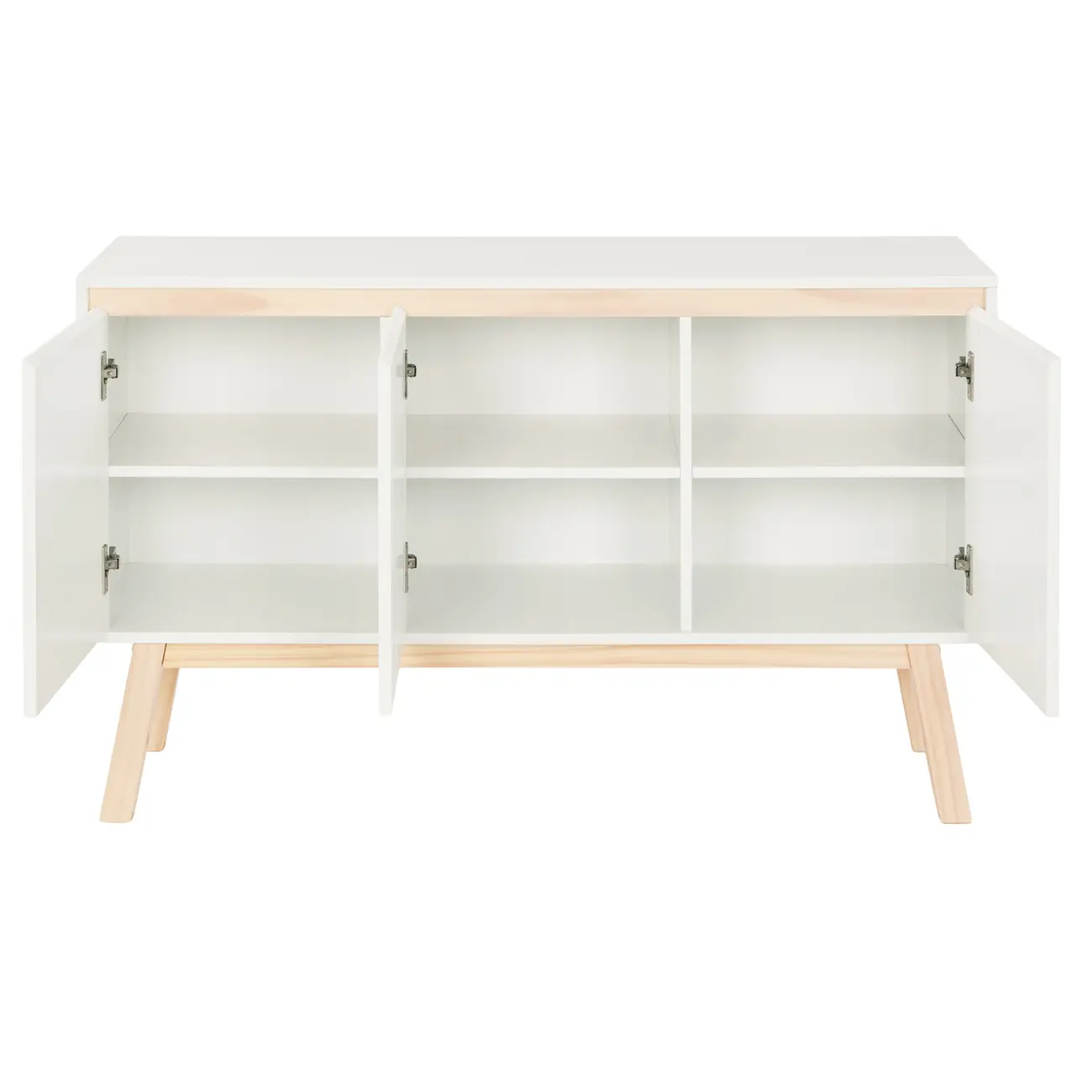 BUFFET COM 3 PORTAS 1,20 M X 39 CM PALETBOX - BRANCO/NATURAL WASHED - Foto 5