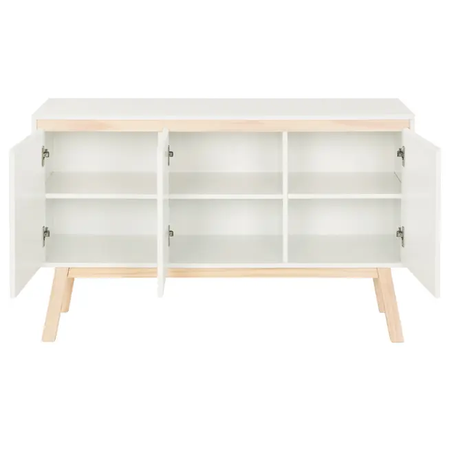 BUFFET COM 3 PORTAS 1,20 M X 39 CM PALETBOX - BRANCO/NATURAL WASHED - Foto 5