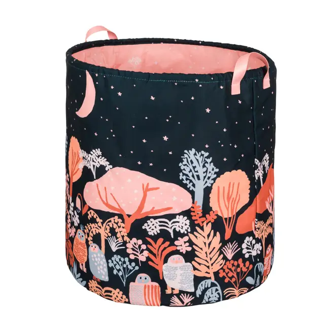 CESTO PARA BRINQUEDOS CORUJAS - ROSA ANTIQUE/MULTICOR - Foto 2