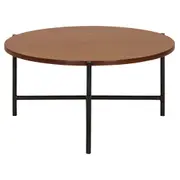 MESA DE CENTRO REDONDA 60 CM HONEY - PRETO/NOZES - Foto 1