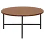 MESA DE CENTRO REDONDA 60 CM HONEY - PRETO/NOZES - Foto 1