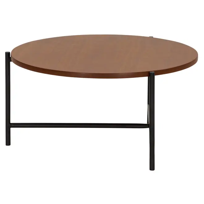 MESA DE CENTRO REDONDA 60 CM HONEY - PRETO/NOZES - Foto 3