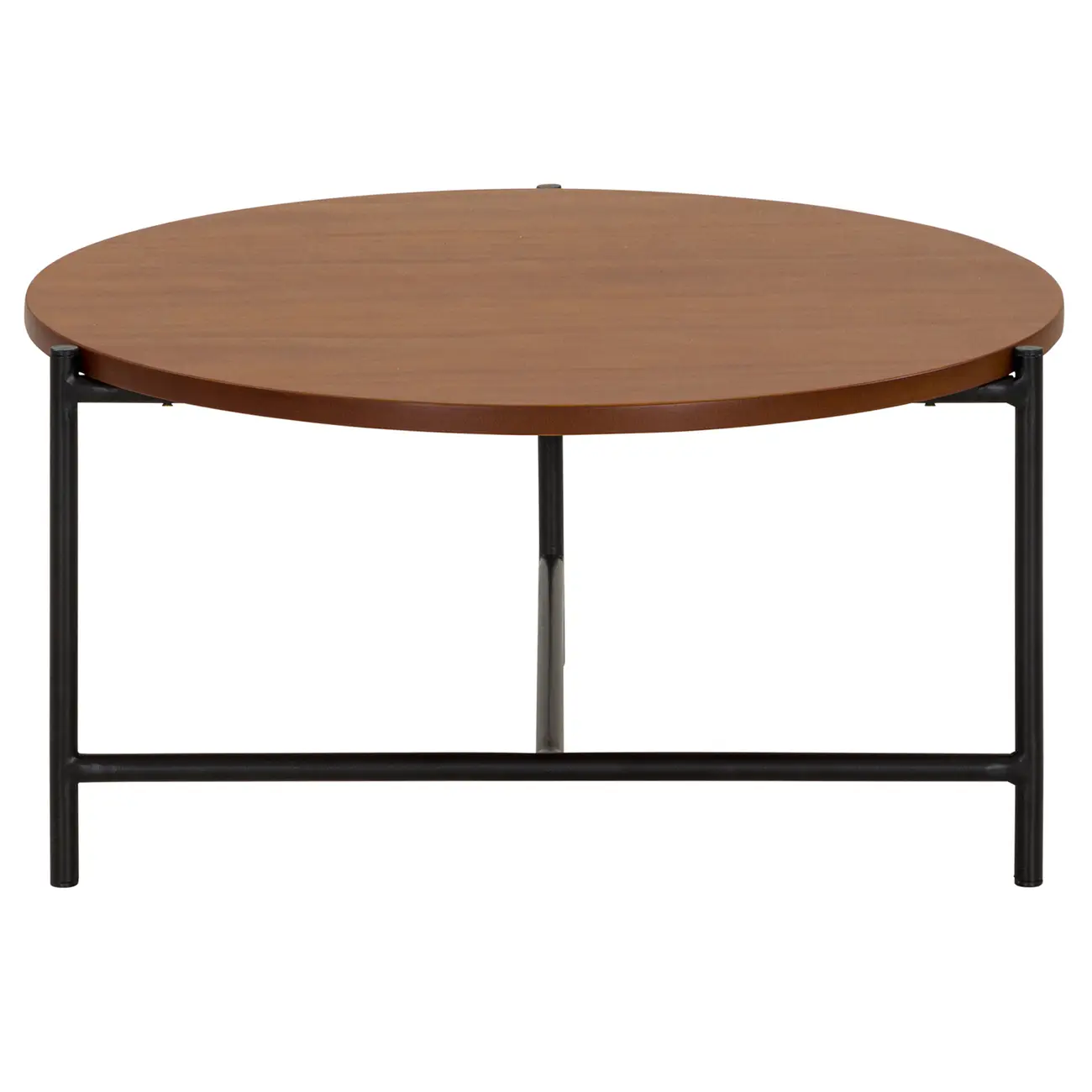 MESA DE CENTRO REDONDA 60 CM HONEY - PRETO/NOZES - Foto 5