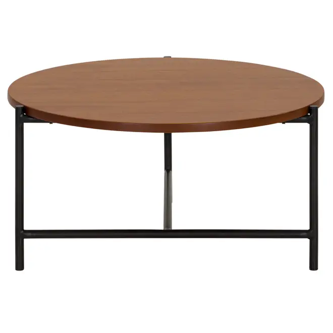 MESA DE CENTRO REDONDA 60 CM HONEY - PRETO/NOZES - Foto 5