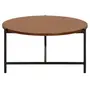 MESA DE CENTRO REDONDA 60 CM HONEY - PRETO/NOZES - Foto 5