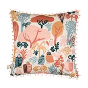 ALMOFADA 43 CM X 43 CM CORUJAS - ROSA ANTIQUE/MULTICOR - Foto 3